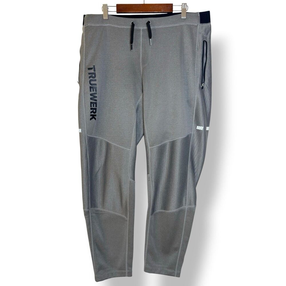 Truewerk M2 Transit Pants Mens Size Large Gray Jogger Sweatpants Fleece Lined